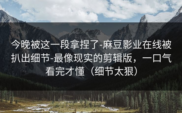 今晚被这一段拿捏了-麻豆影业在线被扒出细节-最像现实的剪辑版，一口气看完才懂（细节太狠）