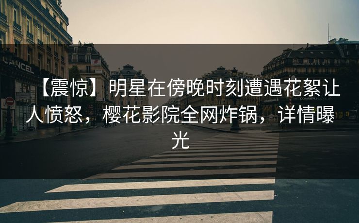 【震惊】明星在傍晚时刻遭遇花絮让人愤怒，樱花影院全网炸锅，详情曝光